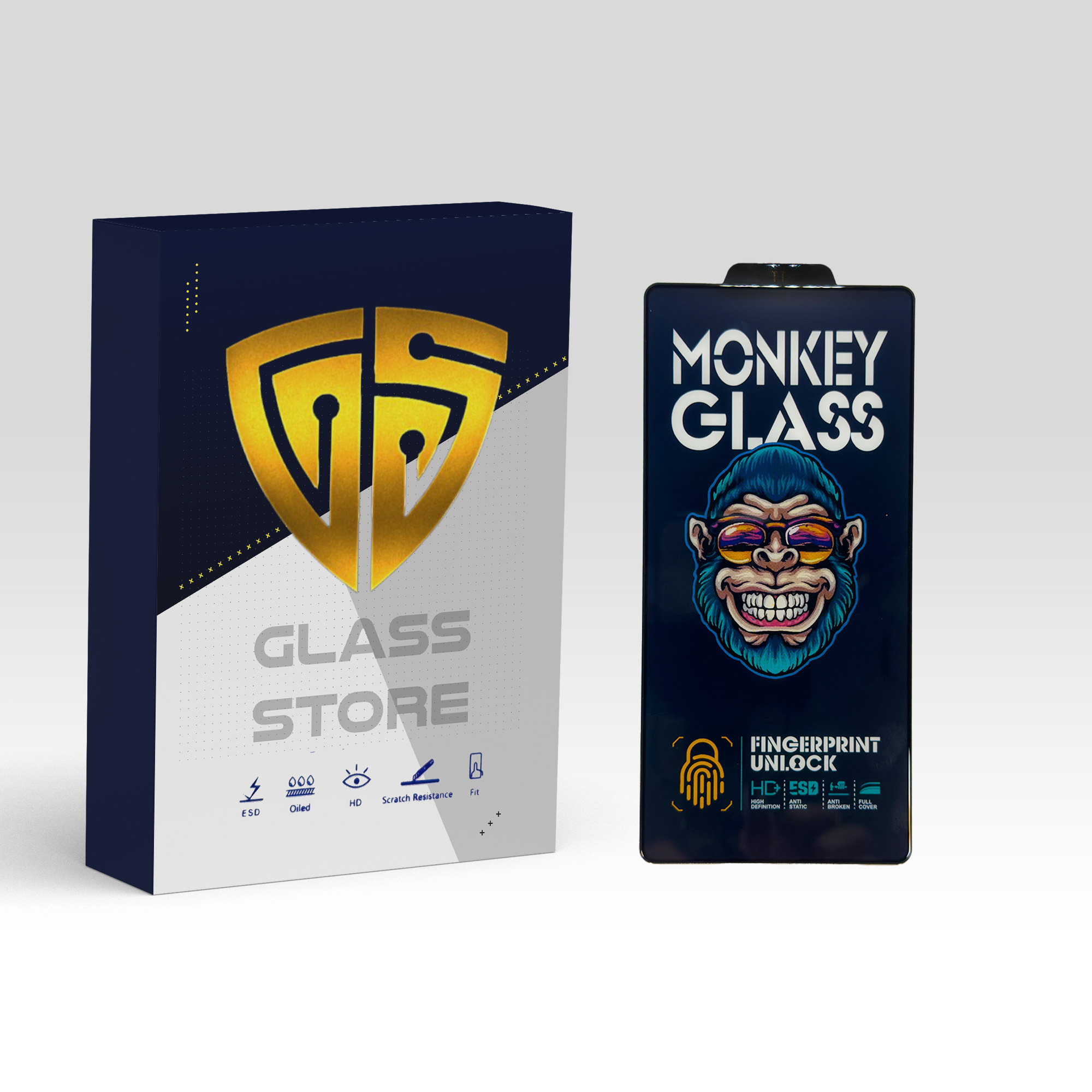 محافظ صفحه شیشه ای فول چسب Monkey شفاف مناسب Samsung S23